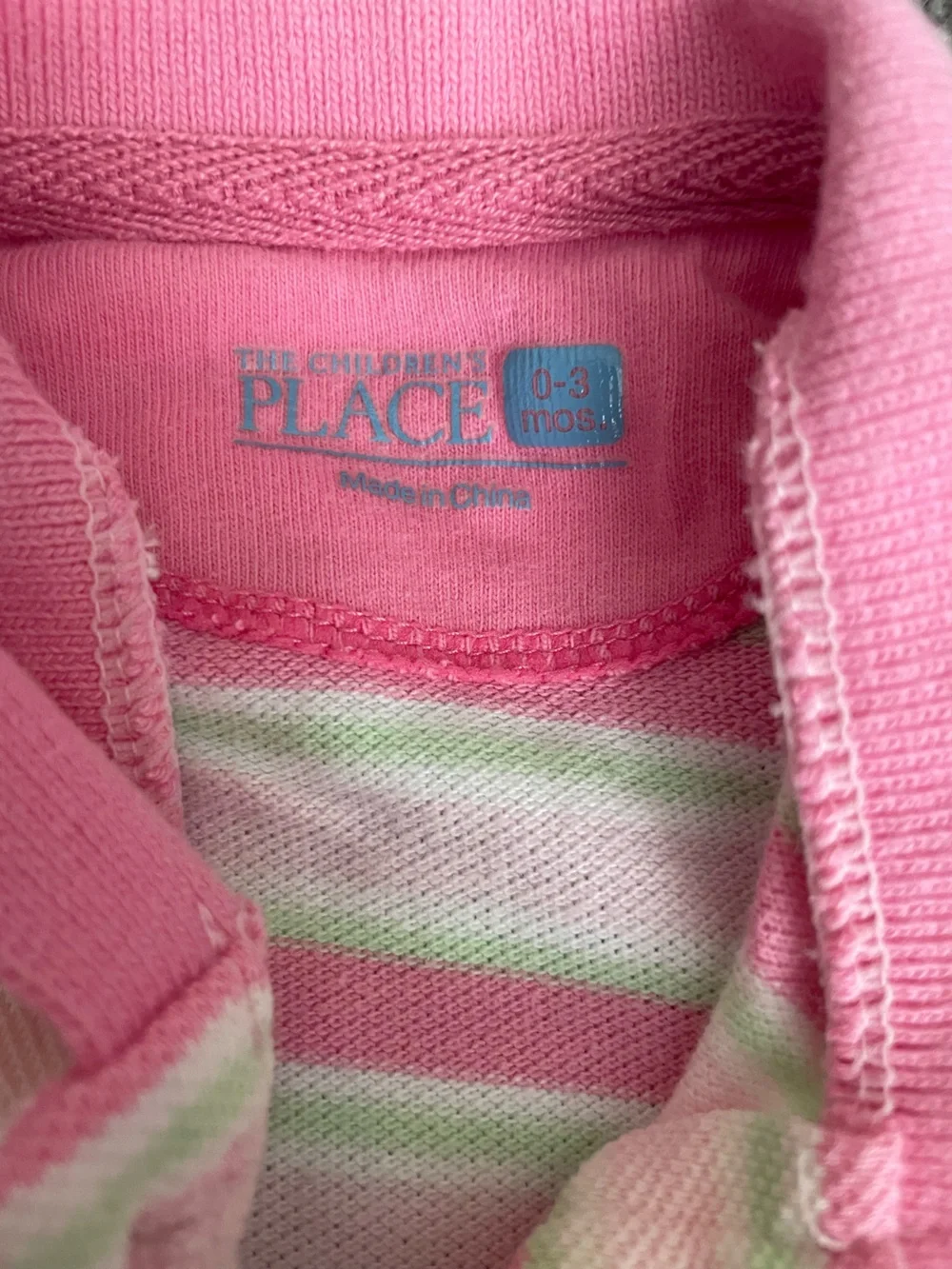The Children's Place Pink Polo Dress Set - Hot Pink & Light Pink/White Stripe
